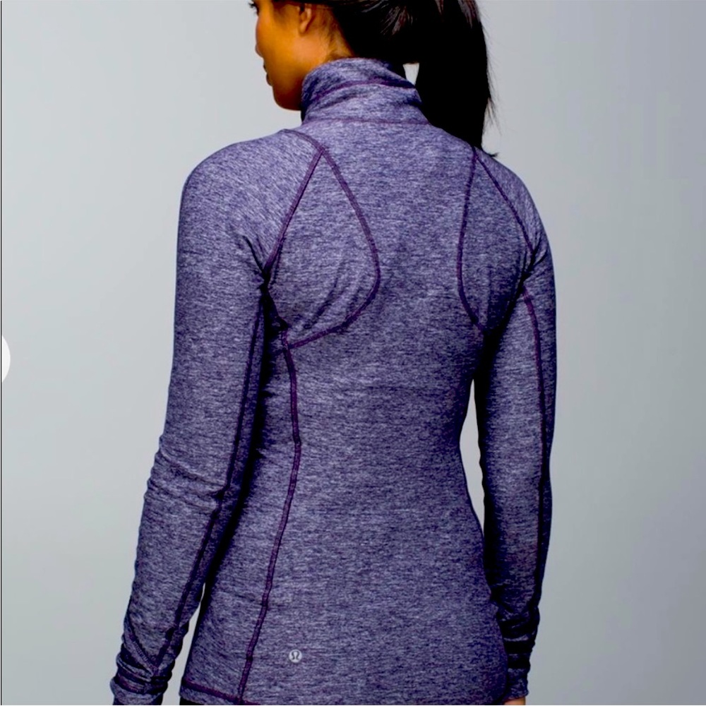 Lululemon Race Your Pace 1/2 Zip size 4 Black Grape Long Sleeve Pullover